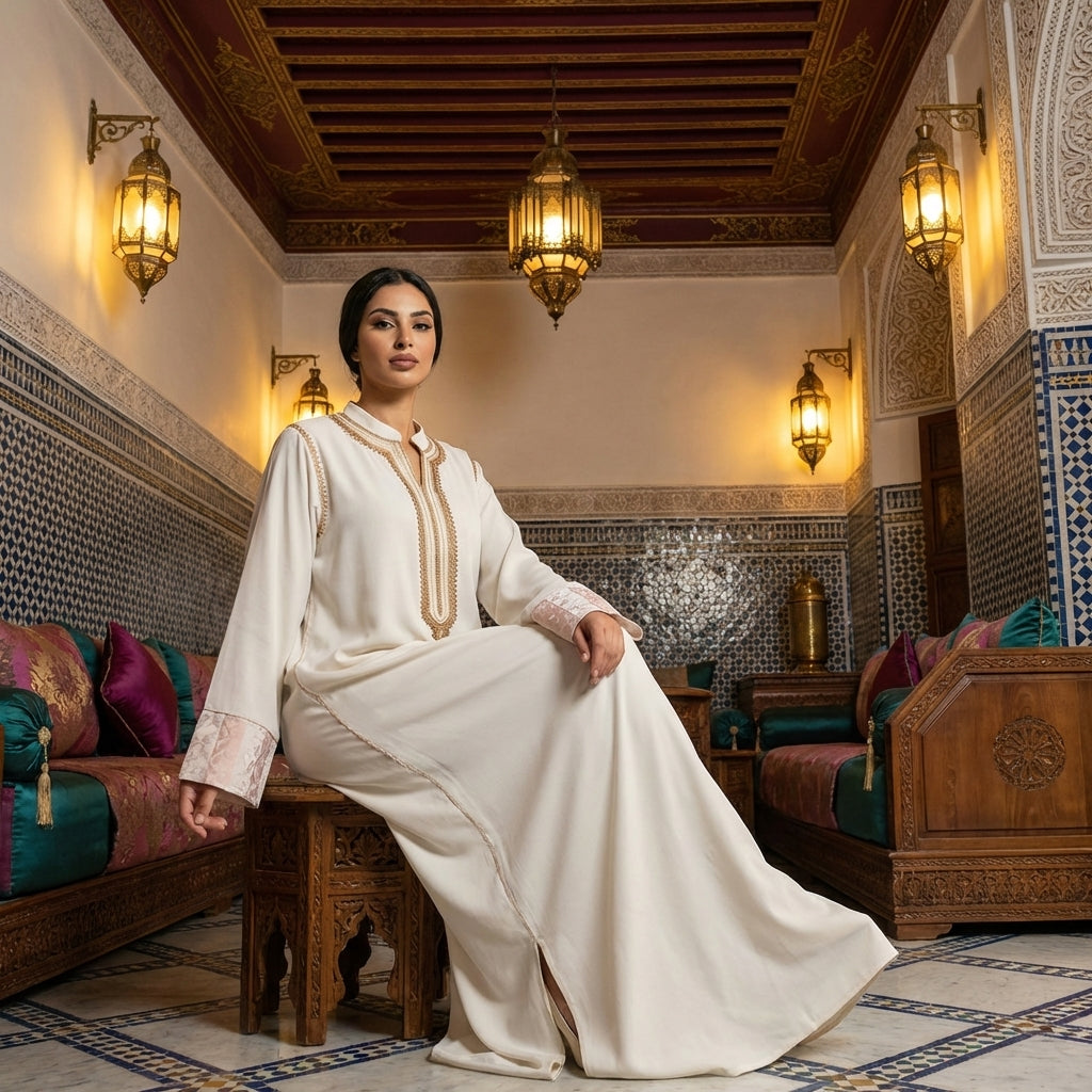 Caftan Ivoire Crêpe