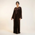 Caftan Marron en Velours Femme