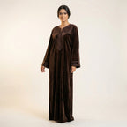 Caftan Marron en Velours Femme
