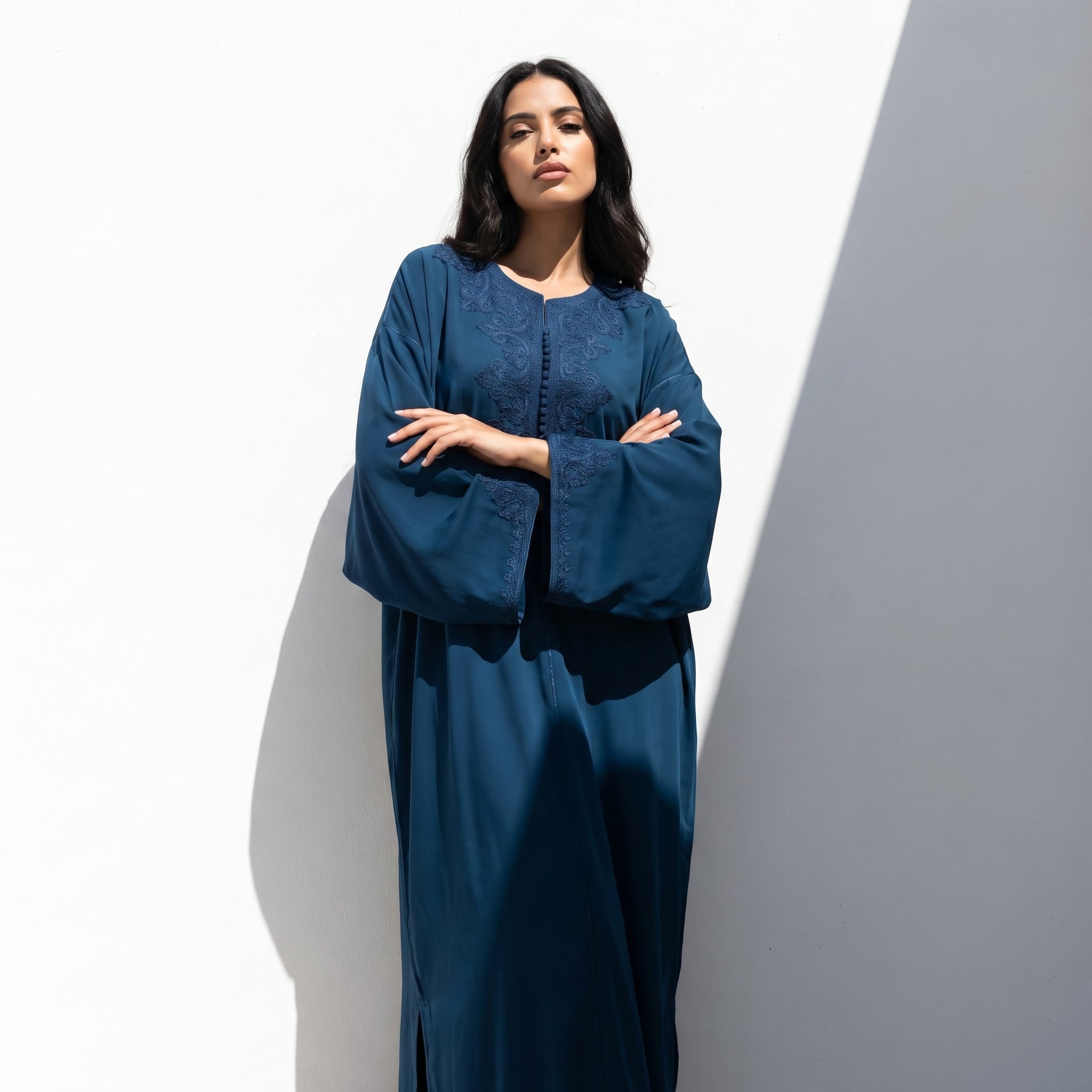 Caftan bleu pétrole