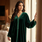 Caftan Sfifa Velours Vert