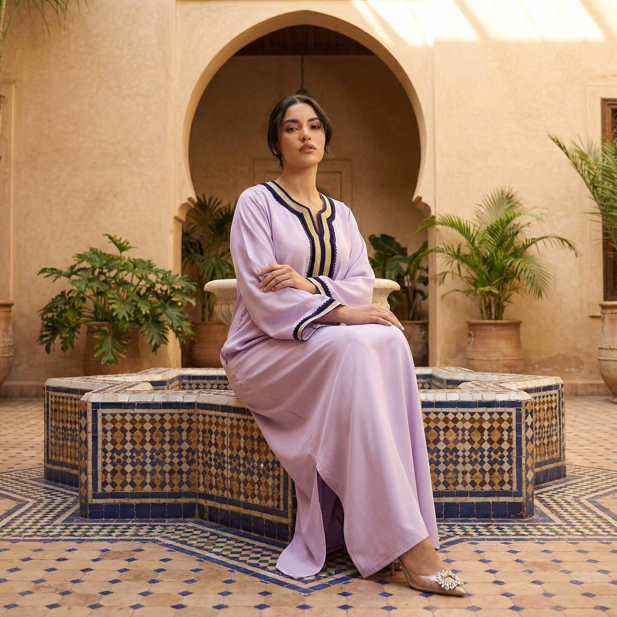 Caftan Lavande Crêpe