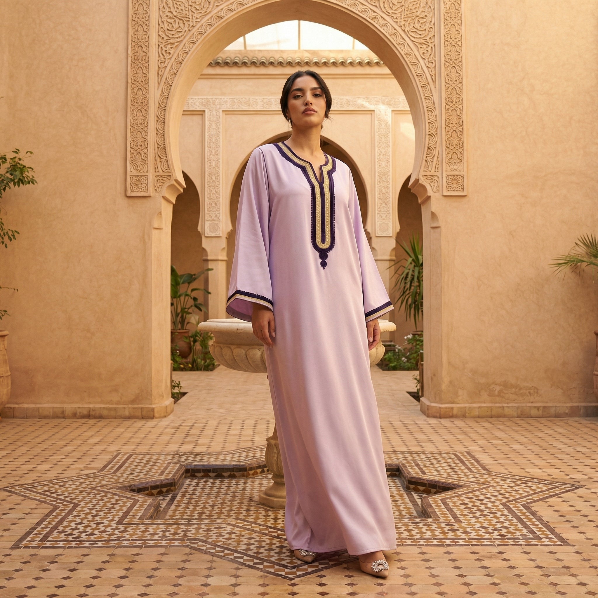 Caftan Lavande Crêpe