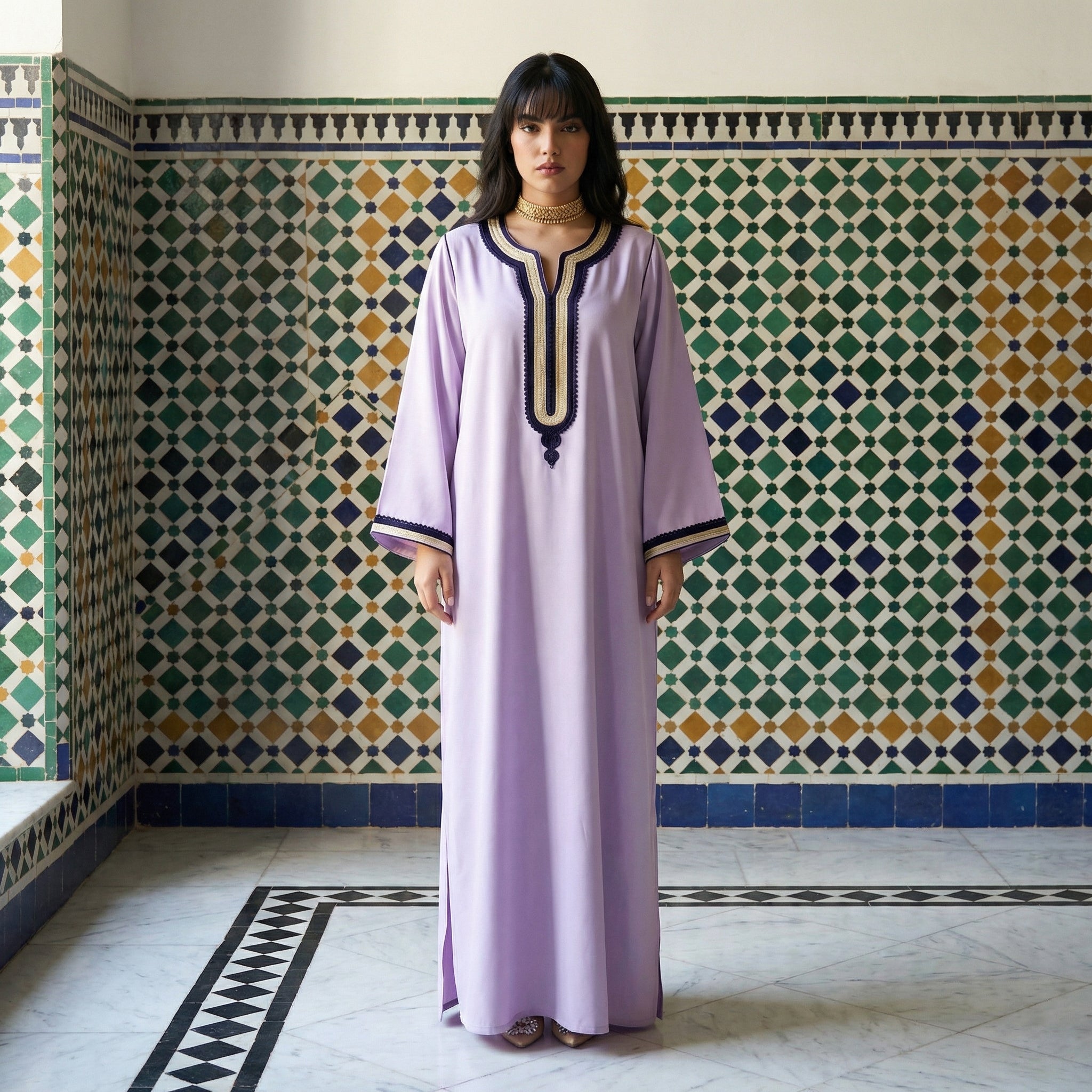 Caftan Lavande Crêpe