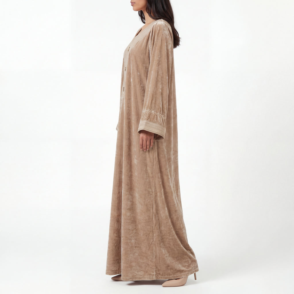 Caftan Velours Beige