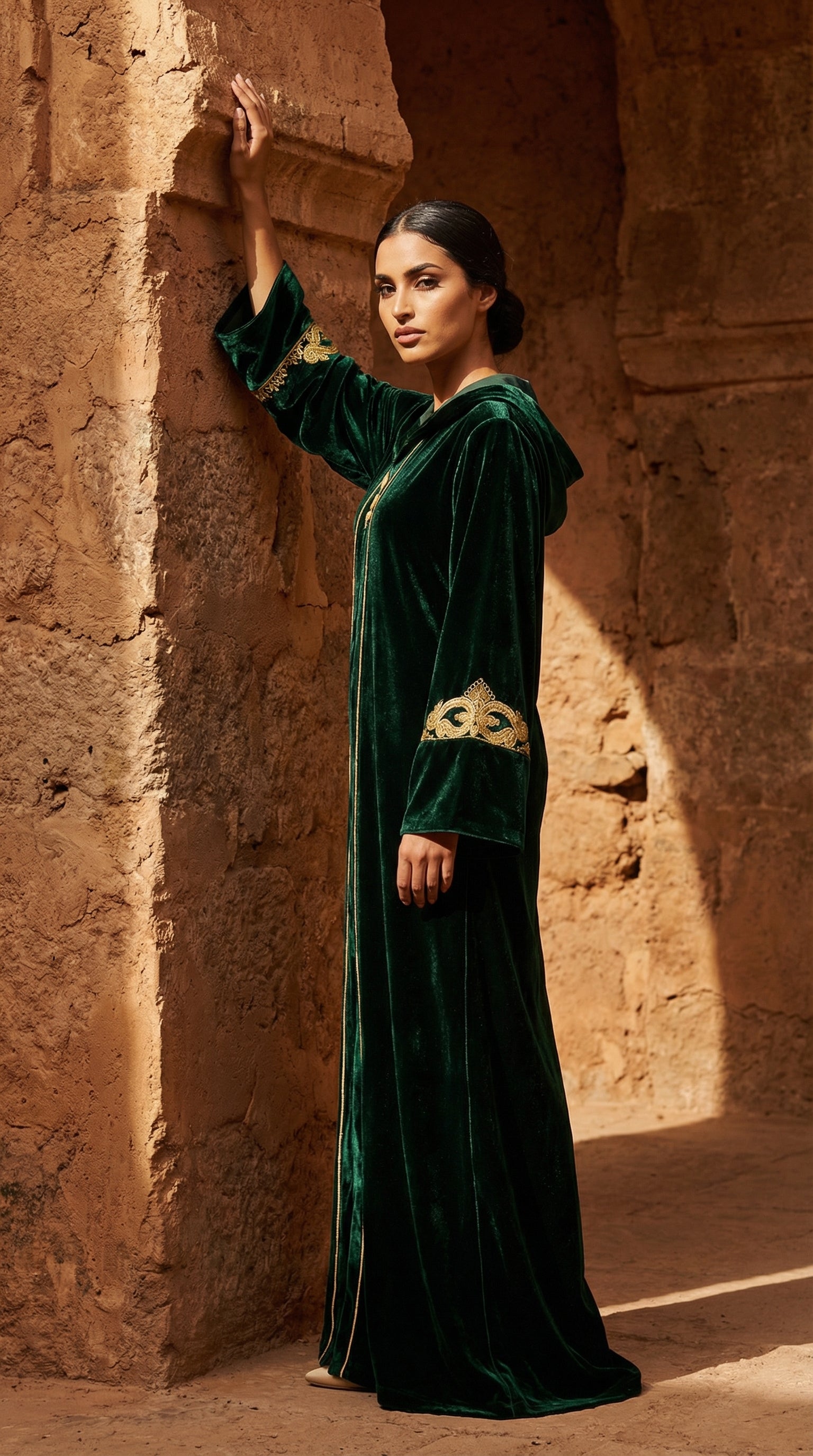 Djellaba Velours Vert