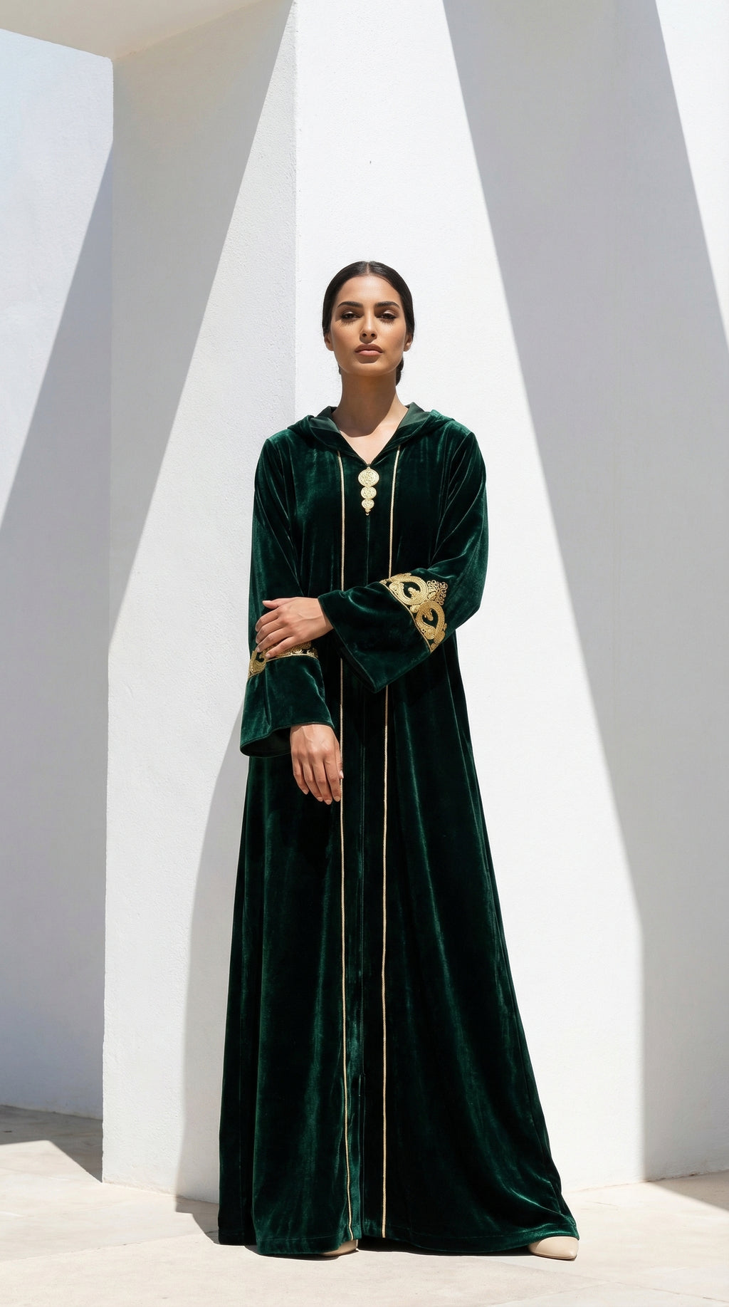 Djellaba Velours Vert