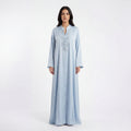 Abaya Perlée Bleue