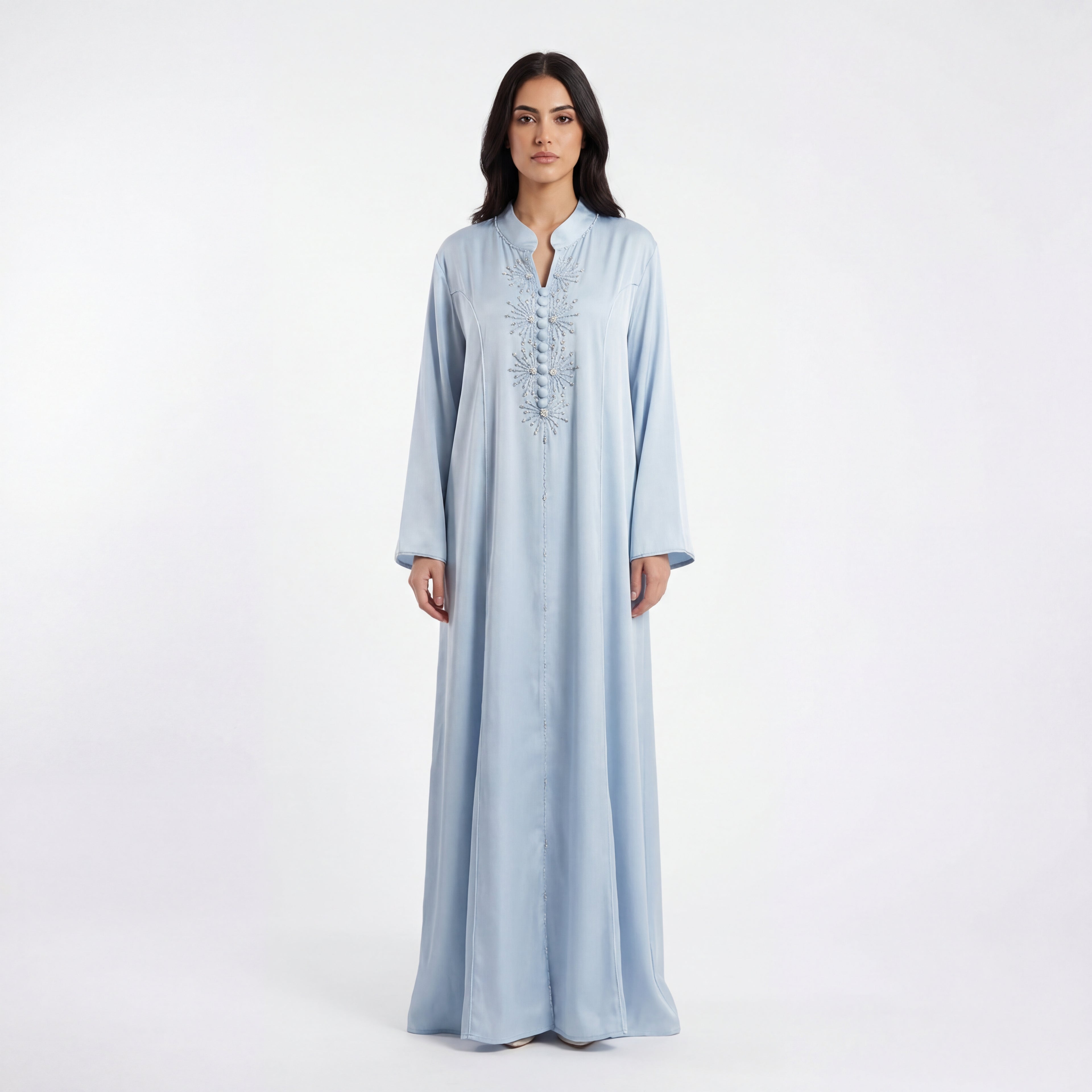 Abaya Perlée Bleue