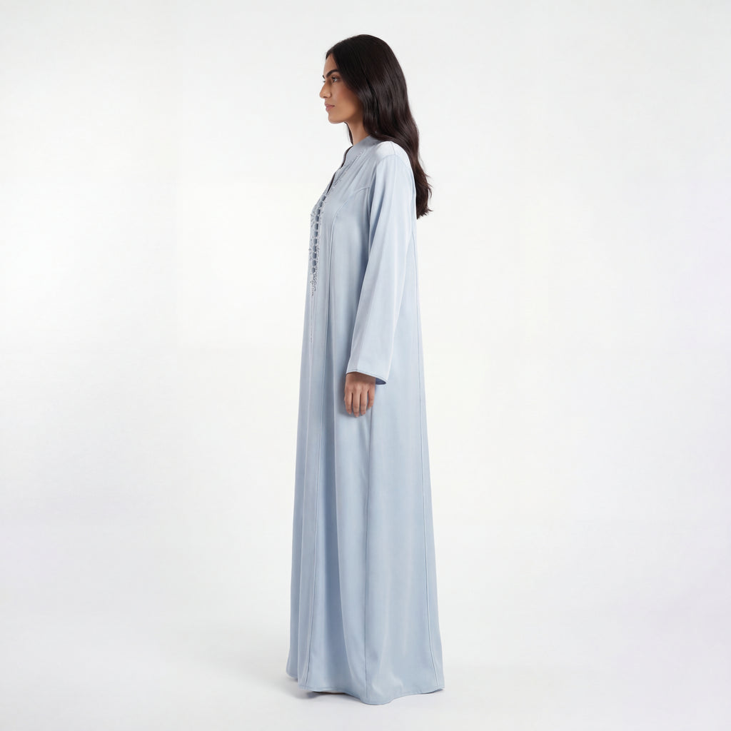 Abaya Perlée Bleue