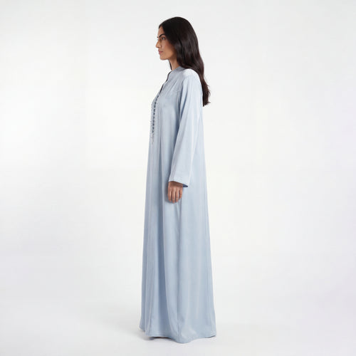 Abaya Perlée Bleue