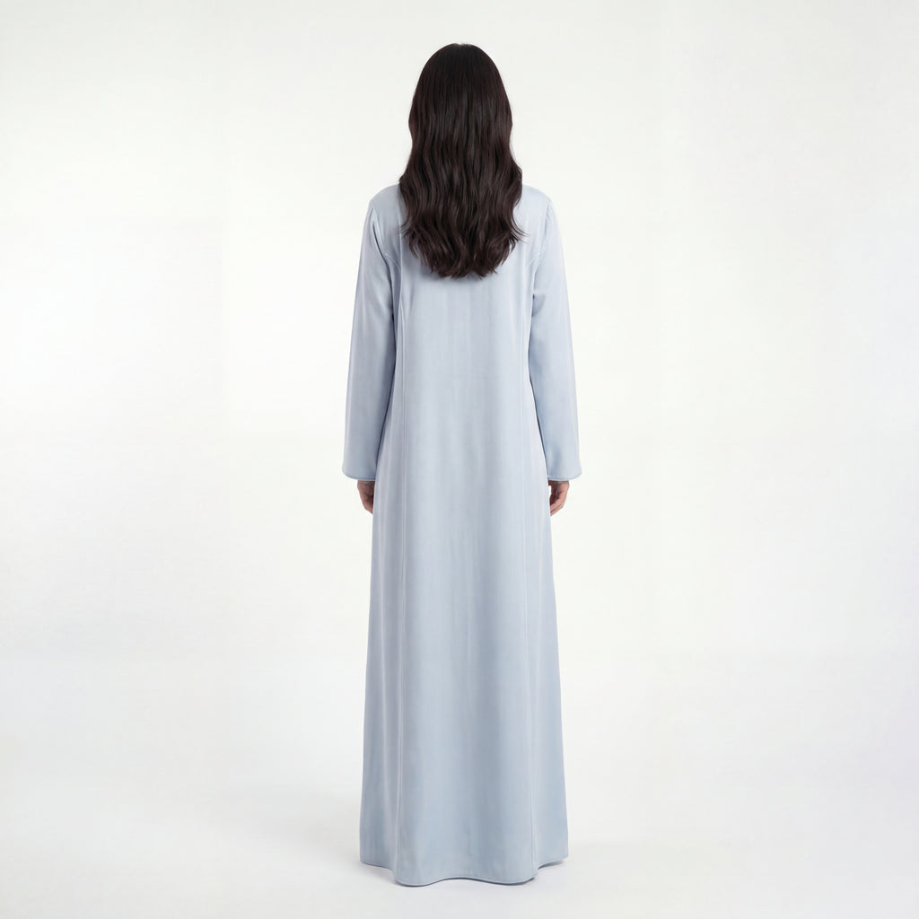 Abaya Perlée Bleue
