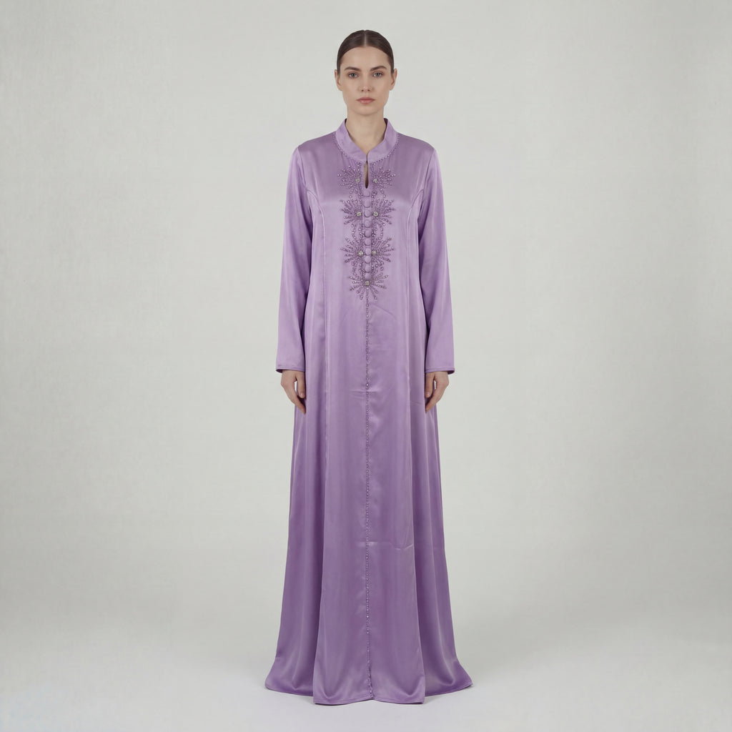 Abaya Perlée Violet