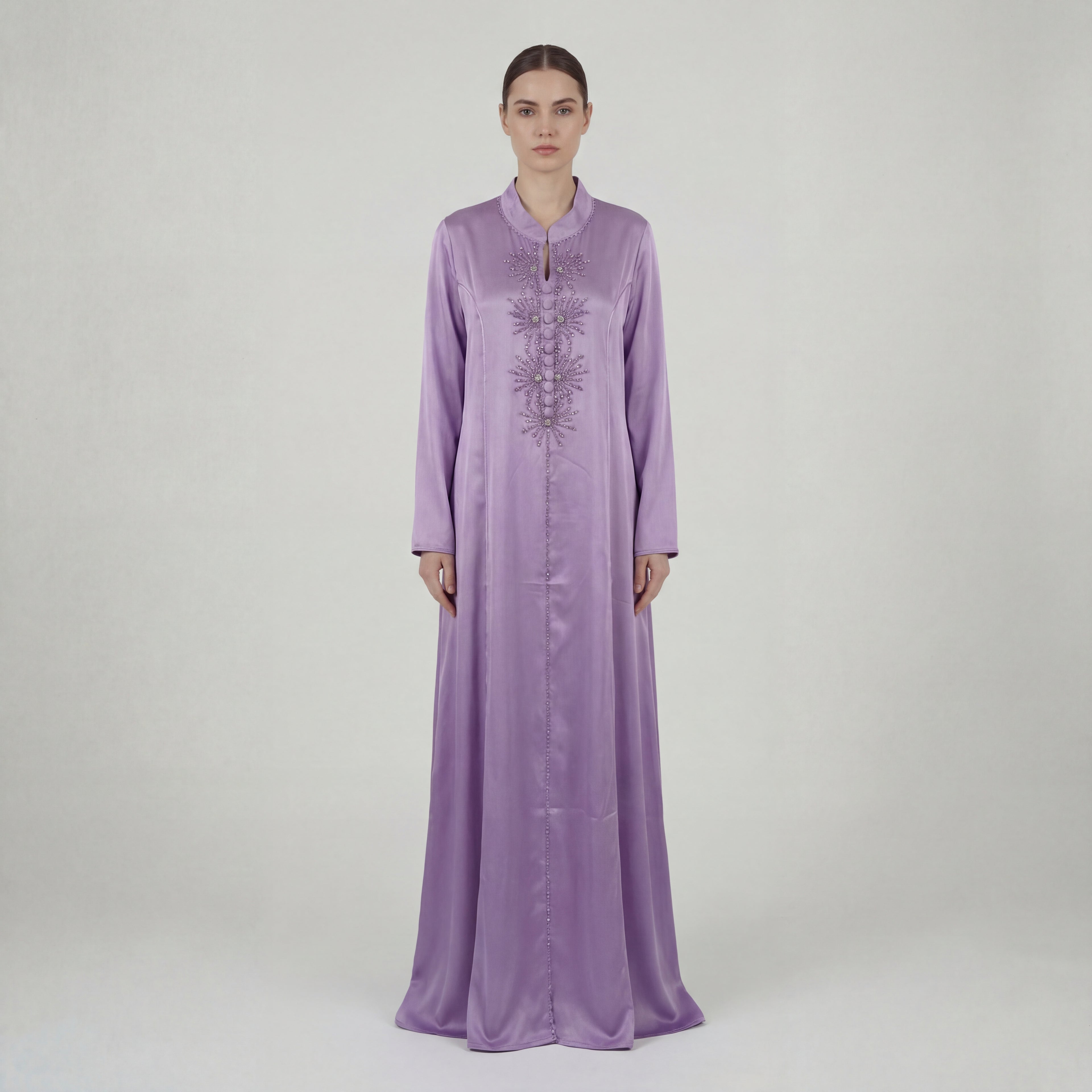 Abaya Perlée Violet
