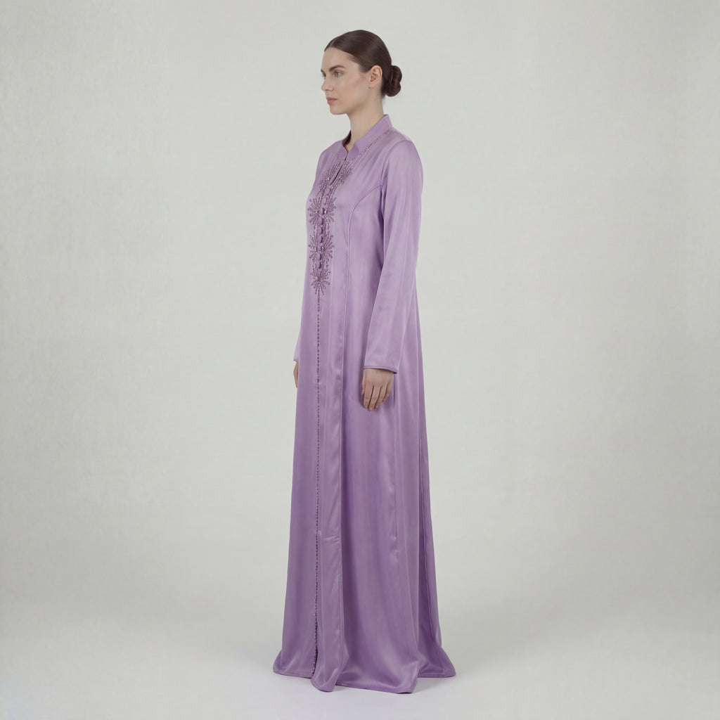 Abaya Perlée Violet