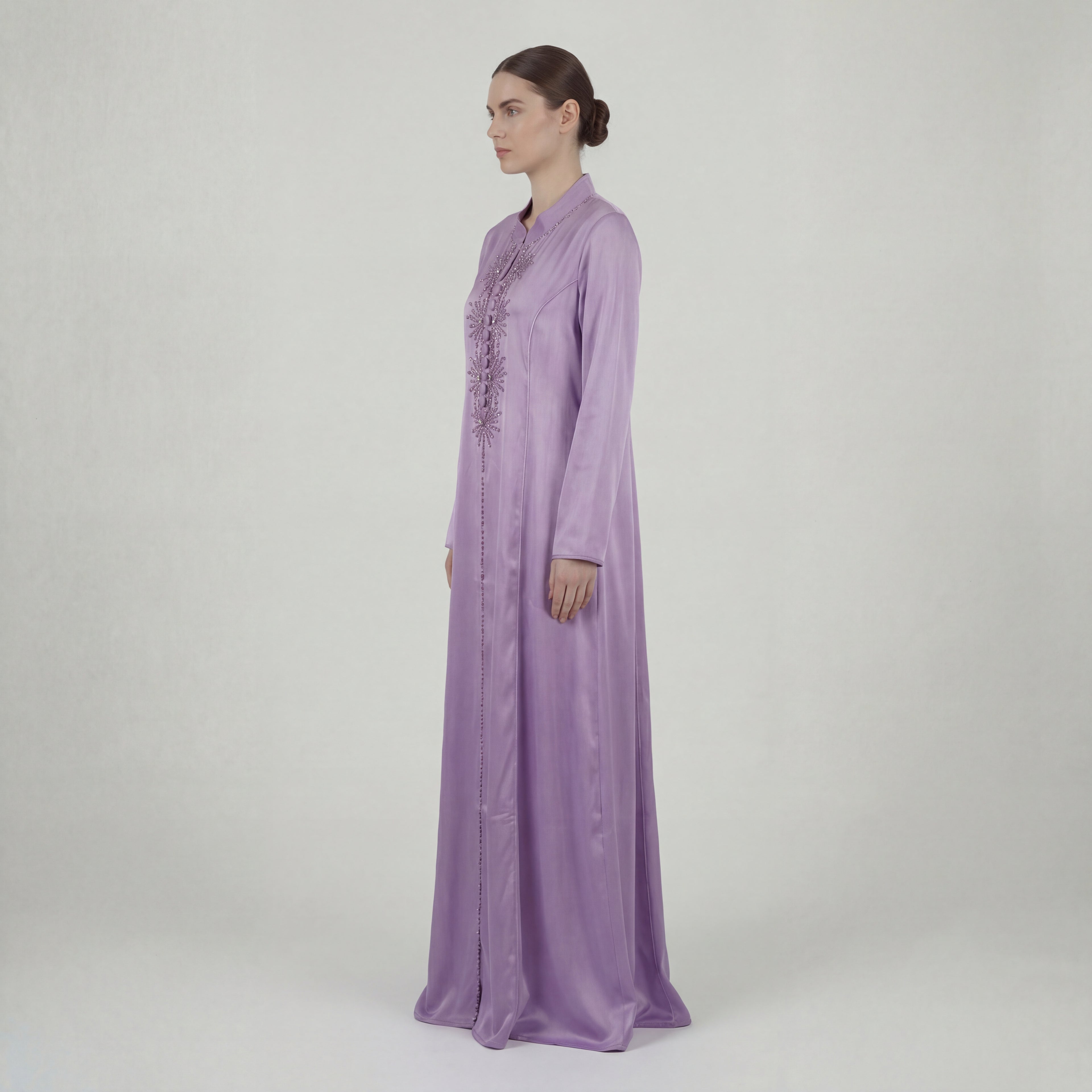 Abaya Perlée Violet