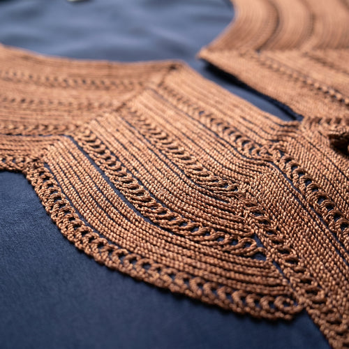 Caftan bleu marine sfifa marron