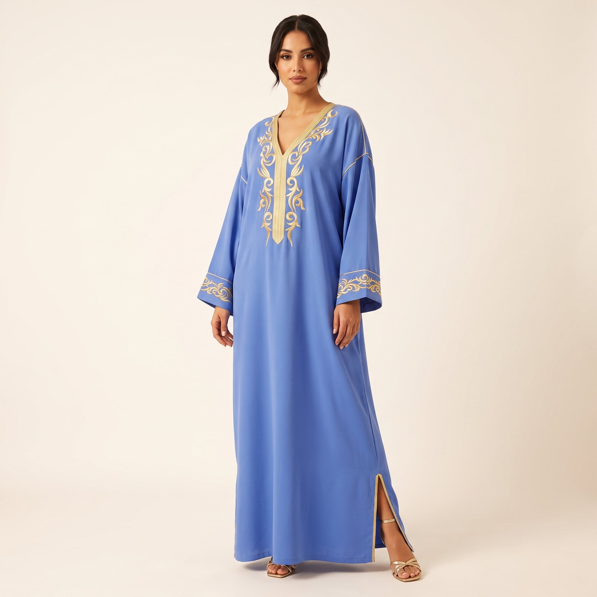 Caftan bleu tarz rbati sfifa