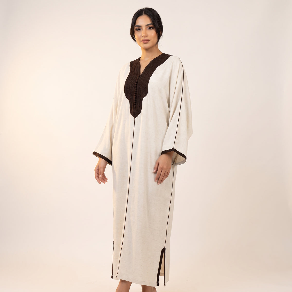 Caftan lin crème sfifa