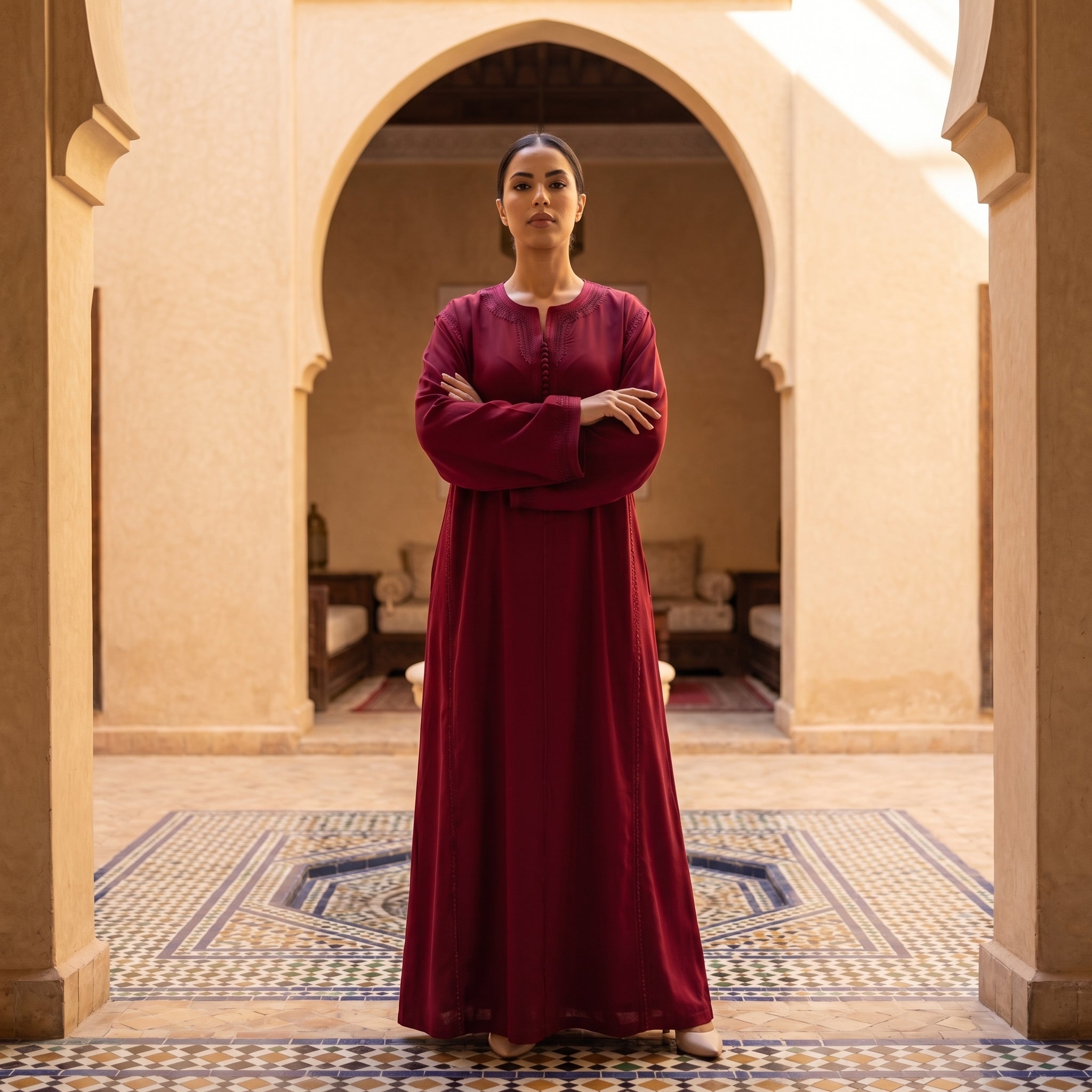 Red Makhzani caftan