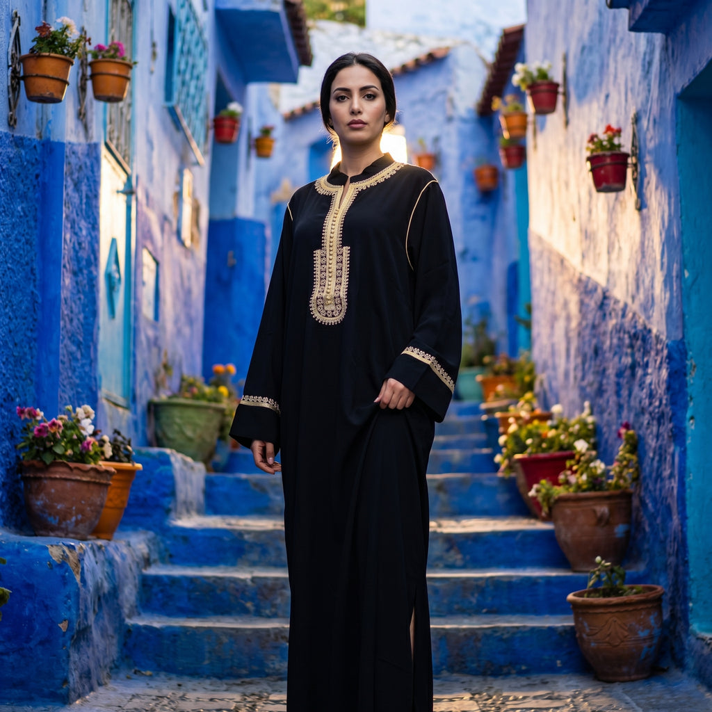 Caftan noir et doré