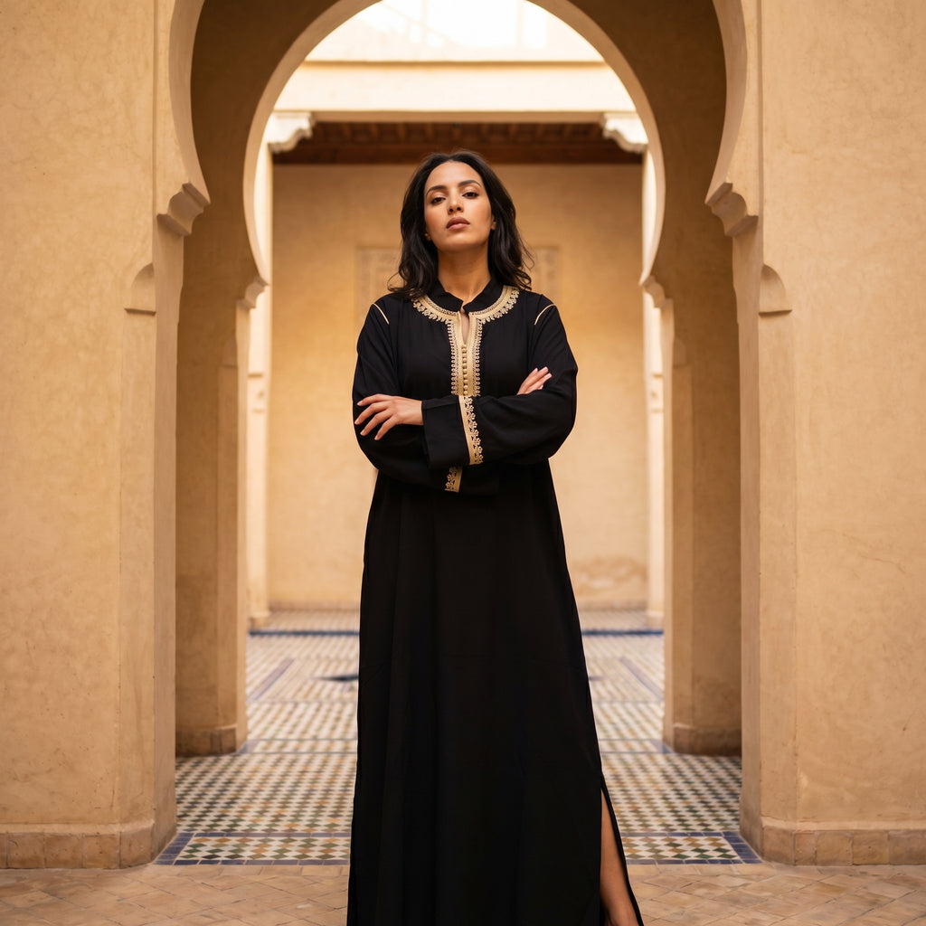 Caftan noir et doré