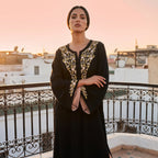 Black floral caftan