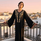 Black floral caftan