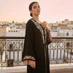 Black floral caftan