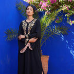 Black floral caftan