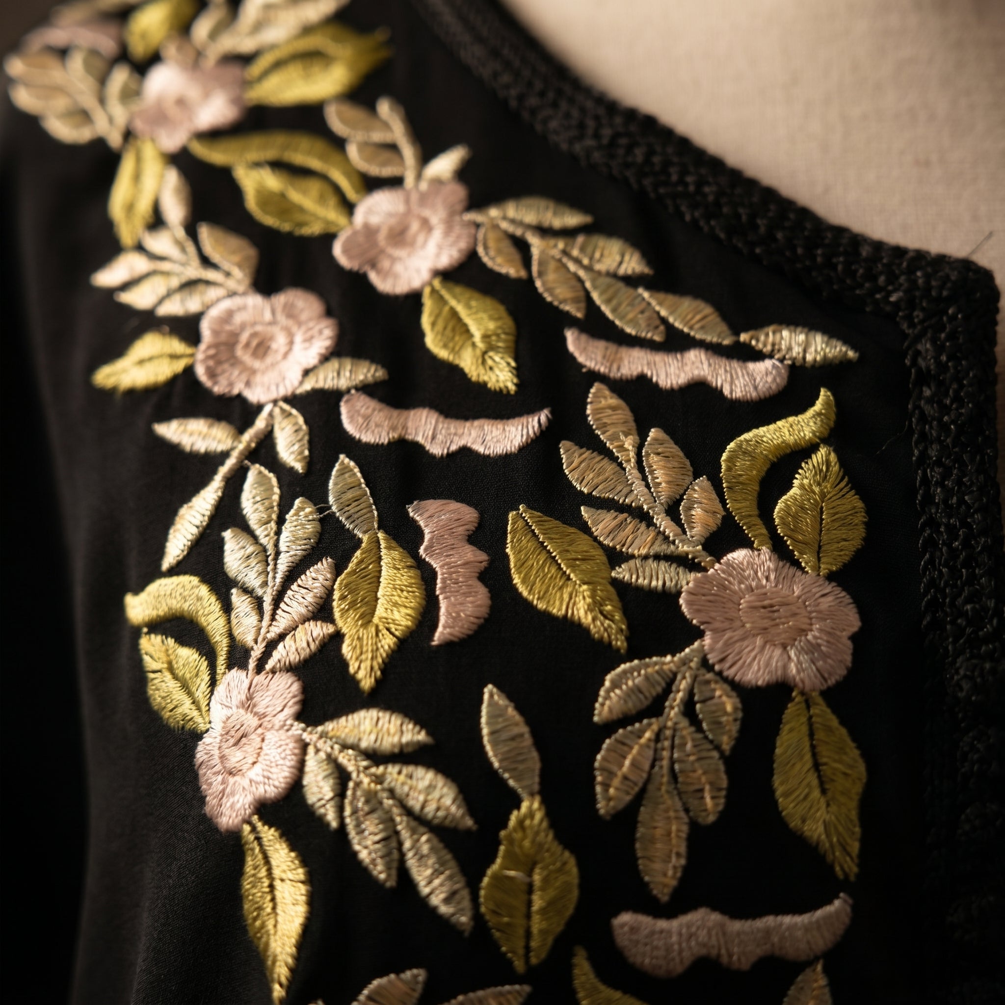 Black floral caftan