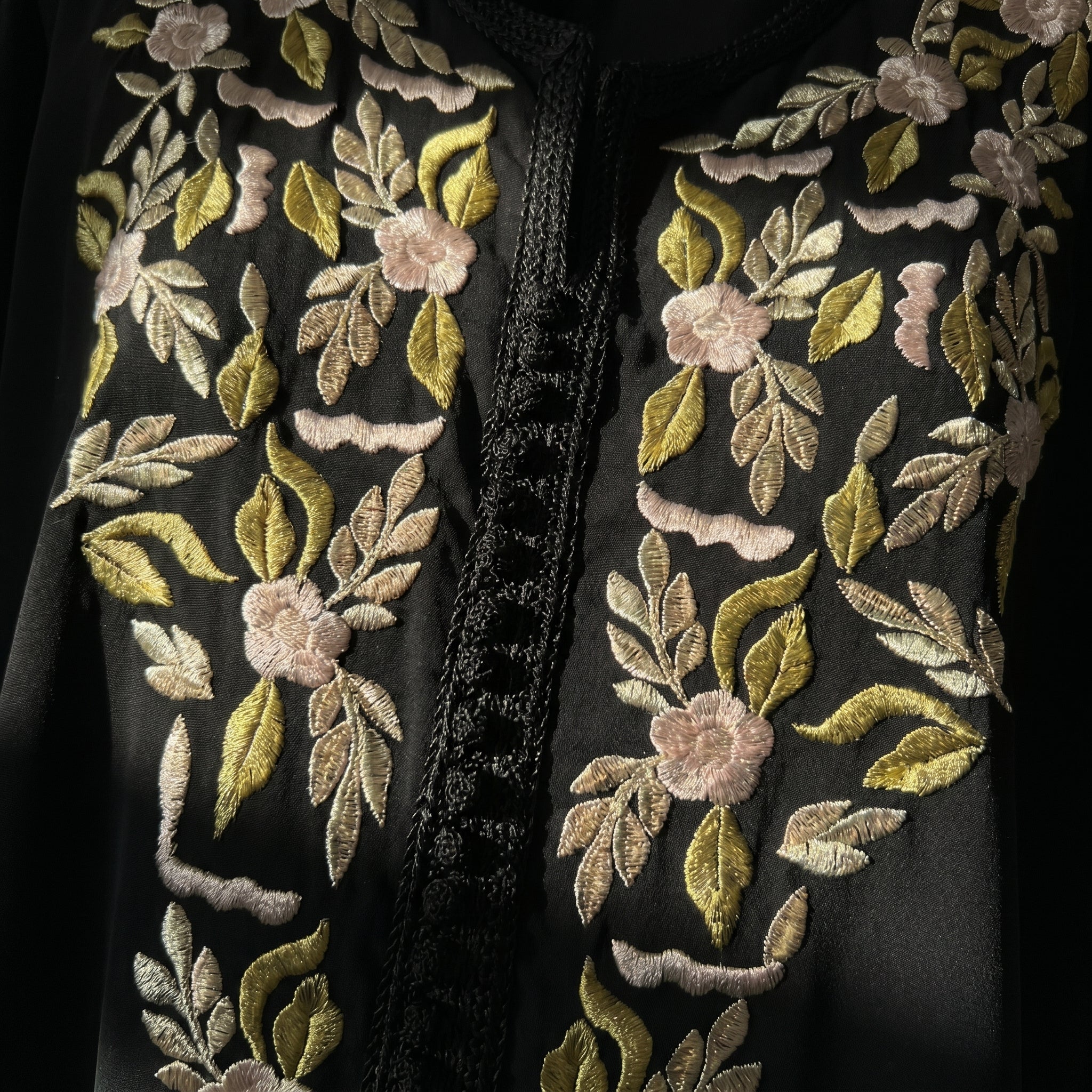 Black floral caftan