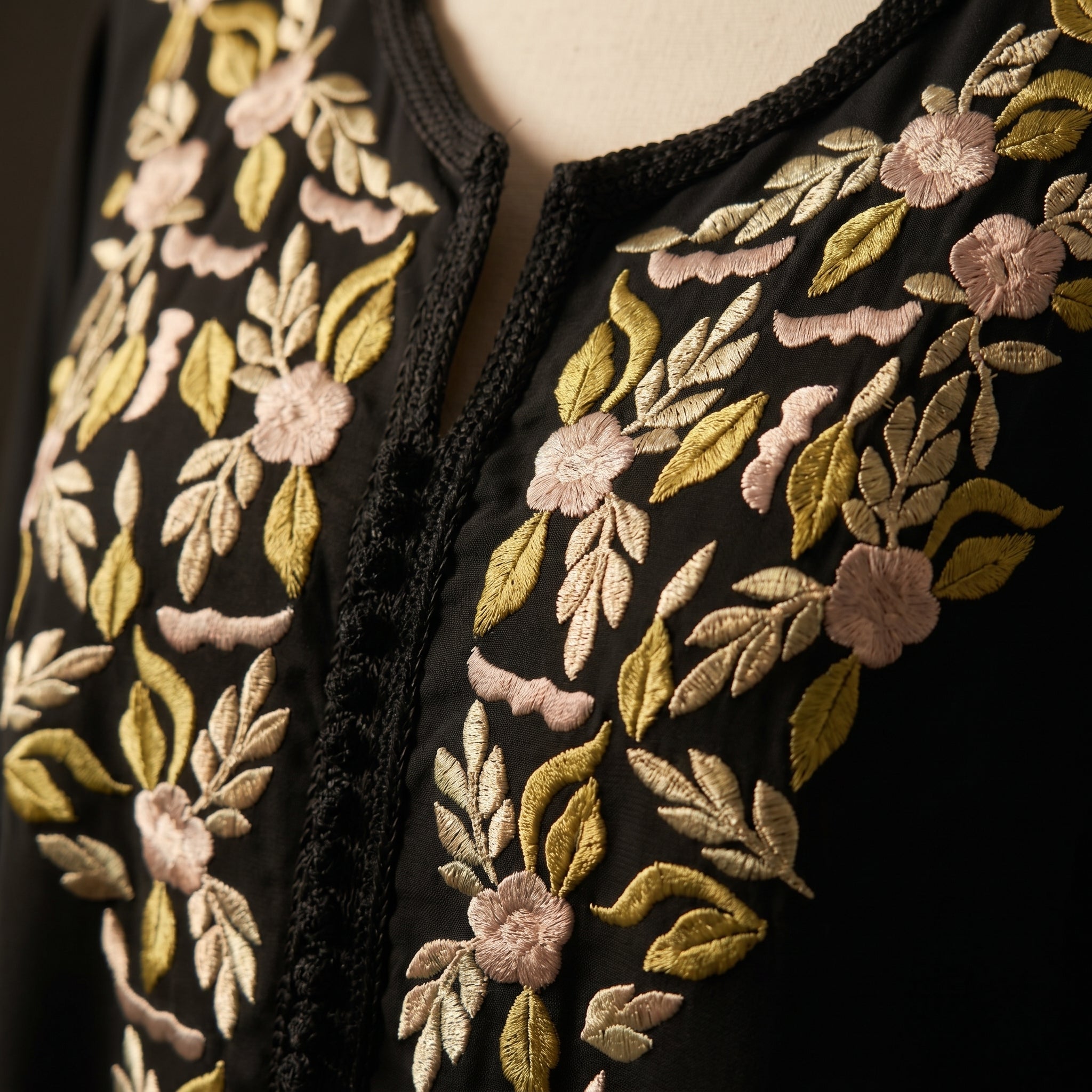 Black floral caftan