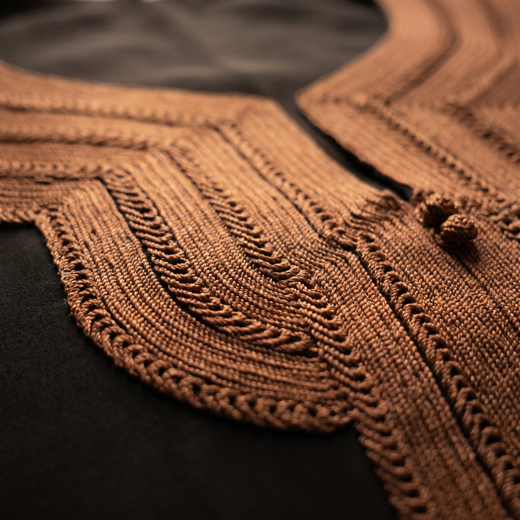 Caftan noir sfifa marron