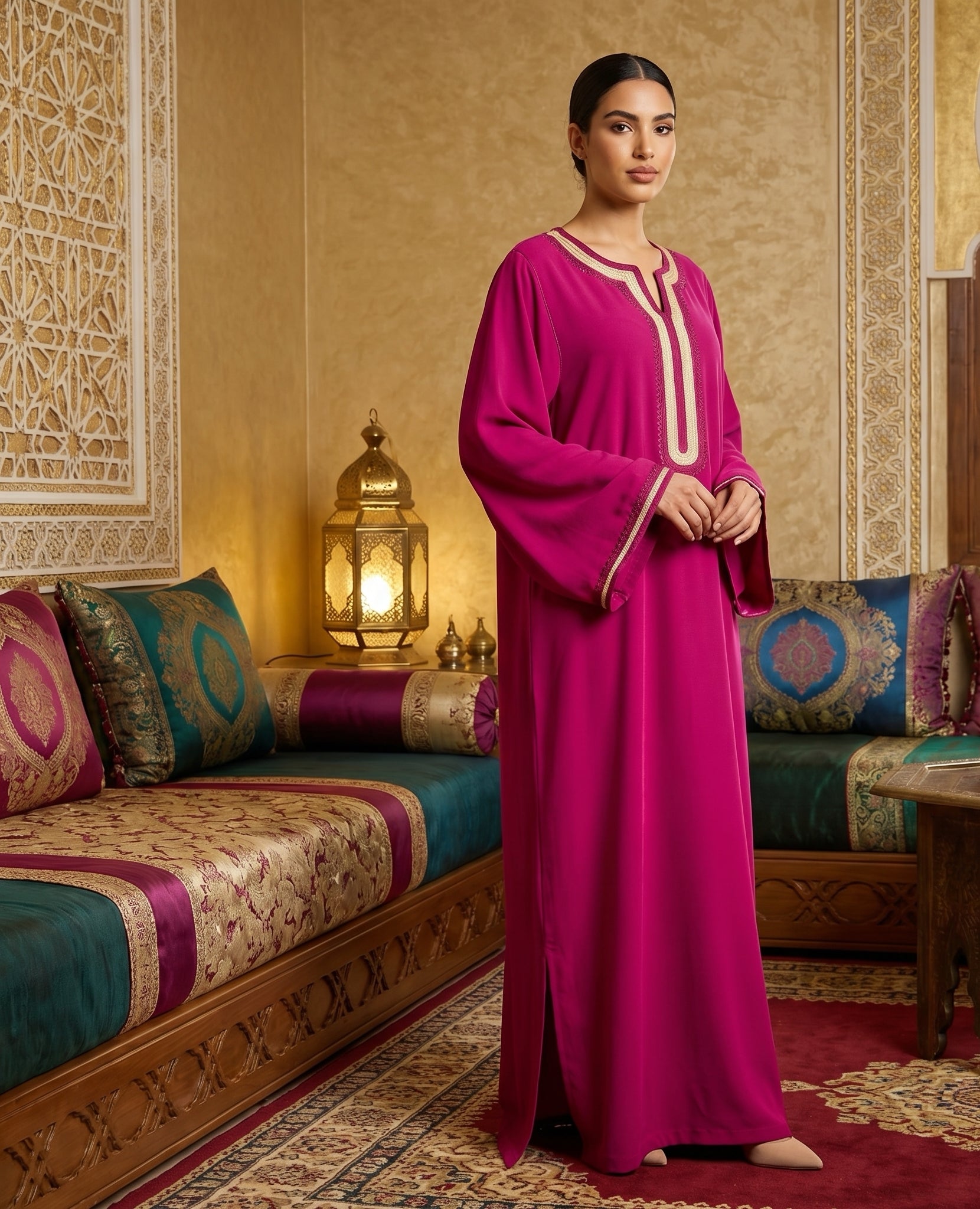 Caftan rose indien