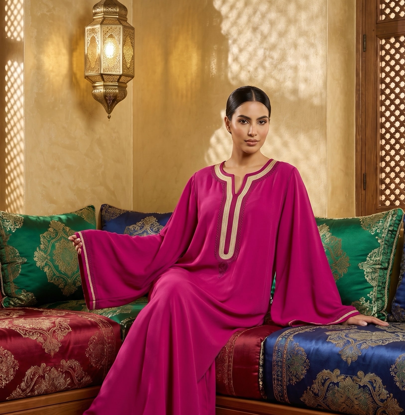 Caftan rose indien