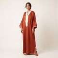 Caftan terracotta sfifa ivoire