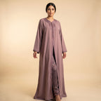 caftan vieux rose avec pantalon crêpe vu en entier