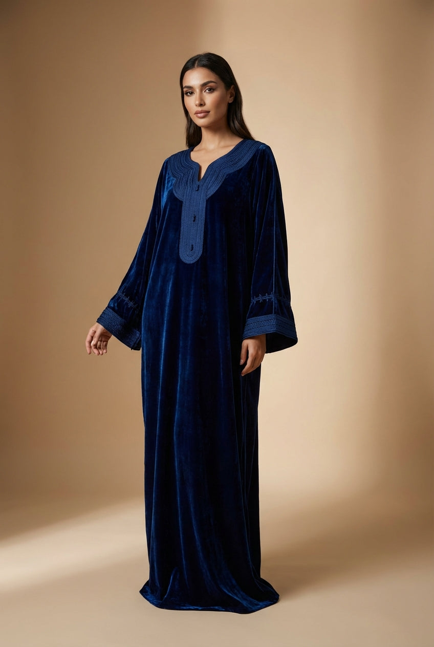 Caftan Bleu en Velours