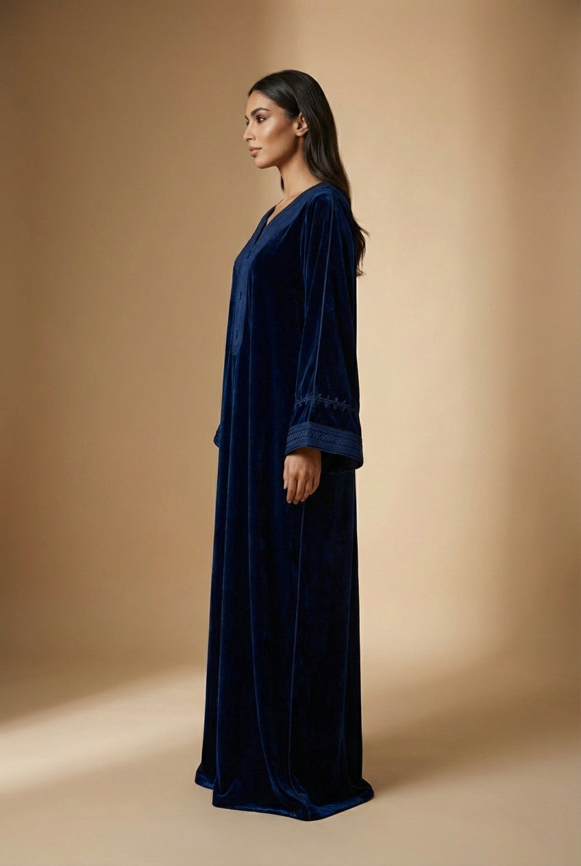 Caftan Bleu en Velours