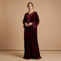 Caftan Bordeaux en Velours - Simple et Moderne