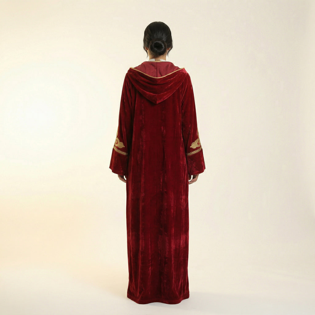 Djellaba Velours Rouge