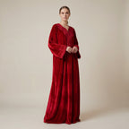 Caftan Rouge en Velours Soyeux