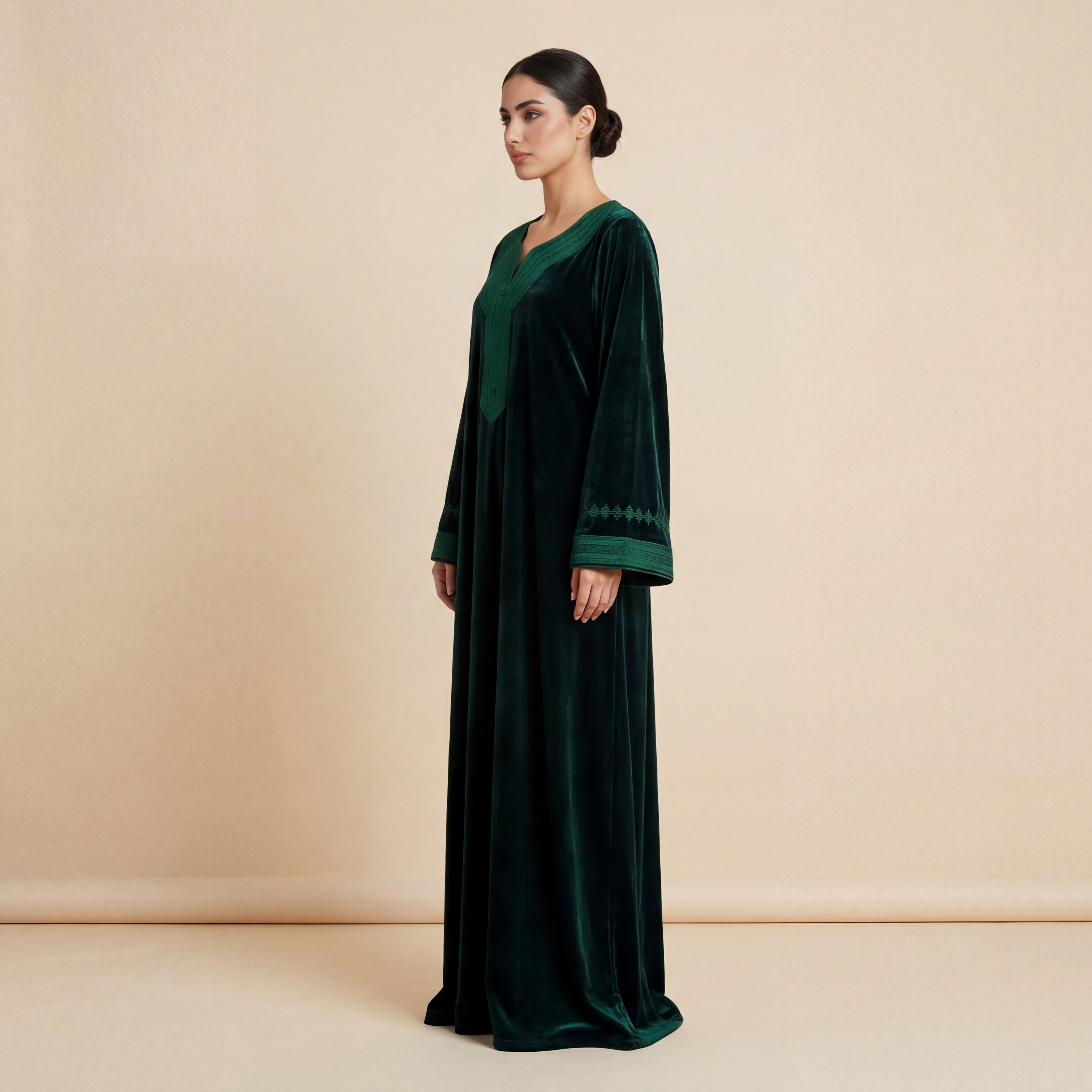 velvet green caftan dress Lost Girls Originals Emerald Green Velvet Caftan Lost Girls Vintage