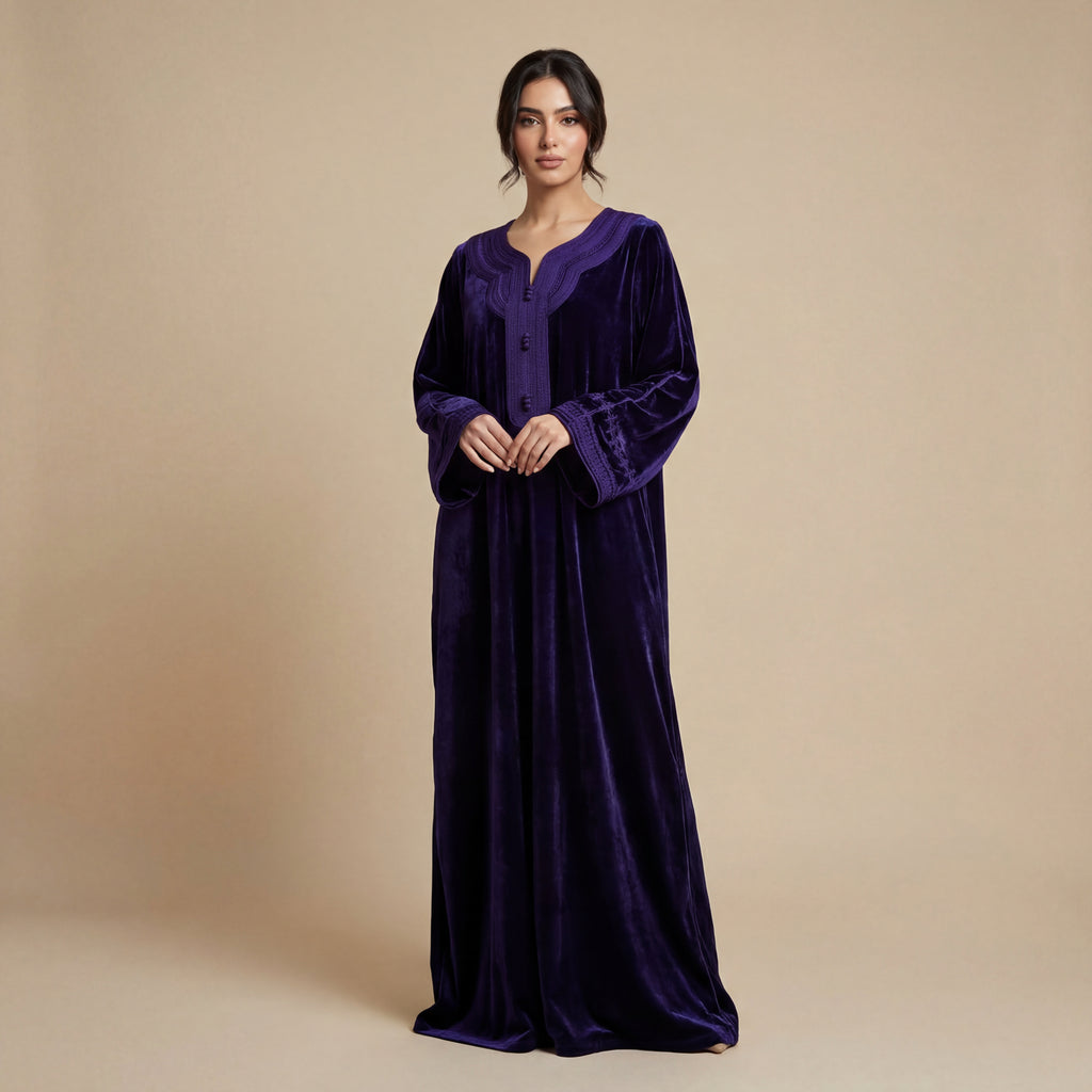 Caftan Velours Prune