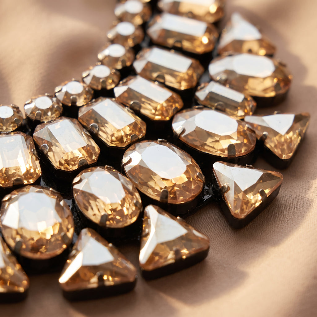 Djellaba Beige Bijoux Col