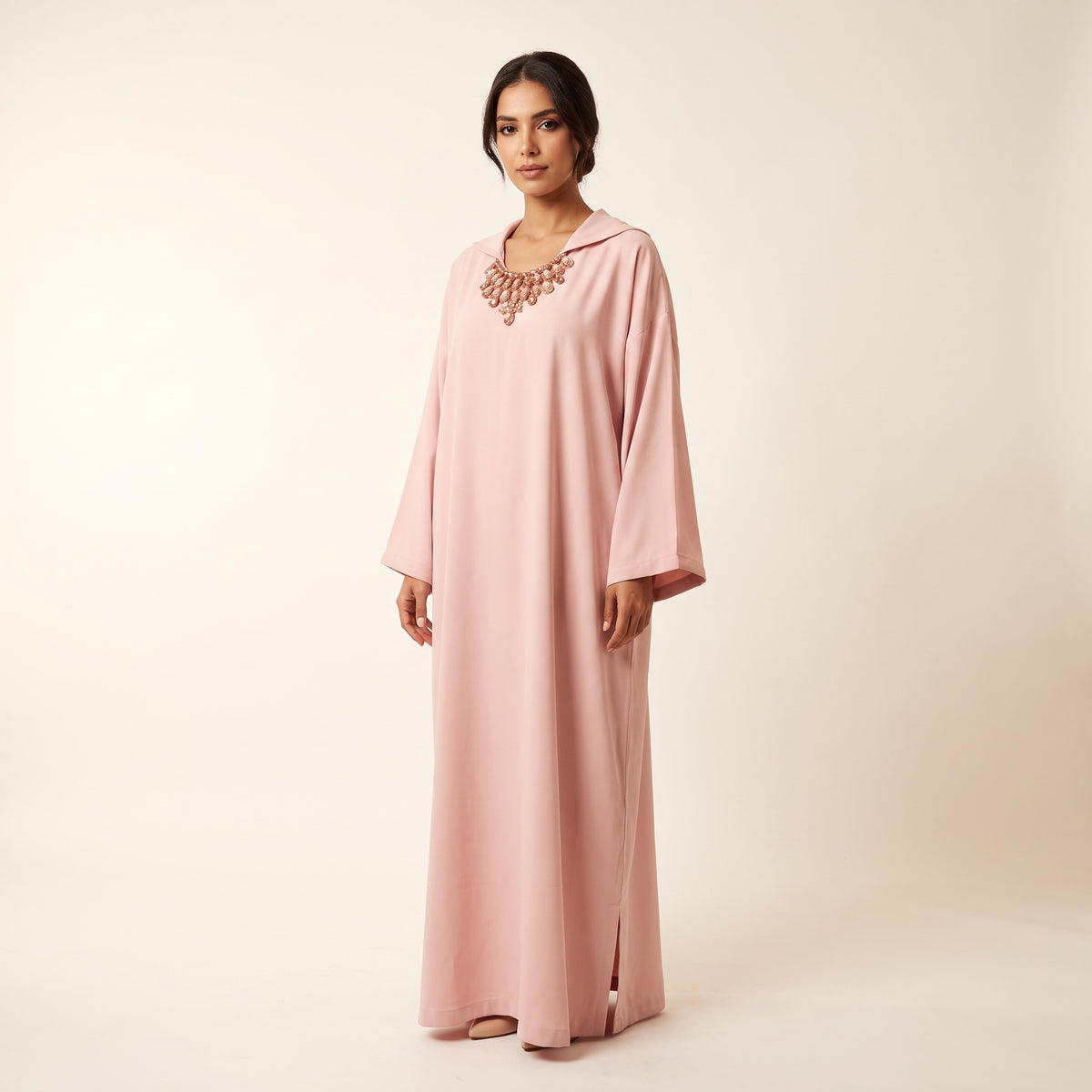 Djellaba Rose Bijoux Col