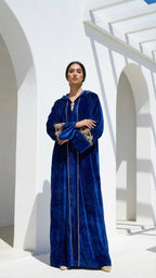 Djellaba en Velours Bleu