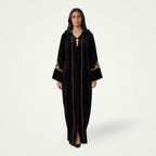 Djellaba Velours Noir broderie dorée