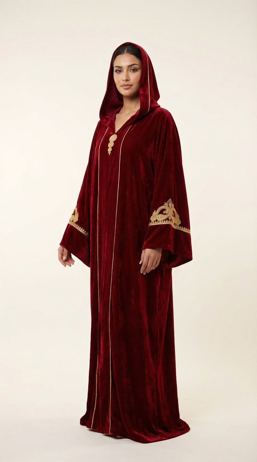 Djellaba Velours Rouge
